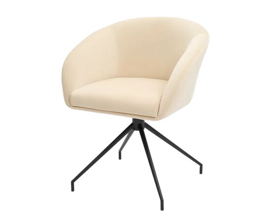 Кресло Less бежевое, поворотное, черный металл, изображение 5 | Интернет магазин мебели и декора LifeDekor