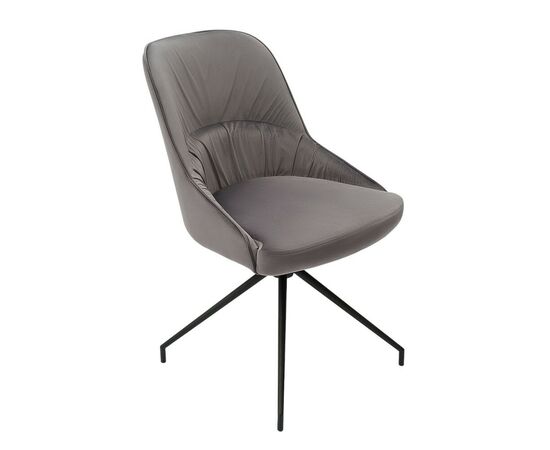 Кресло Etna серое, поворотное, черный металл | Интернет магазин мебели и декора LifeDekor