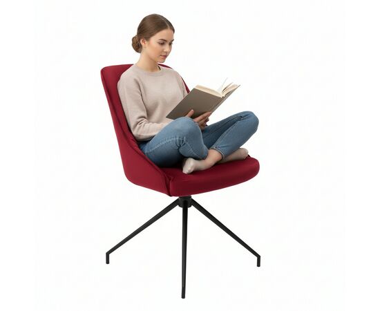 Кресло Etna винное, поворотное, черный металл, изображение 5 | Интернет магазин мебели и декора LifeDekor