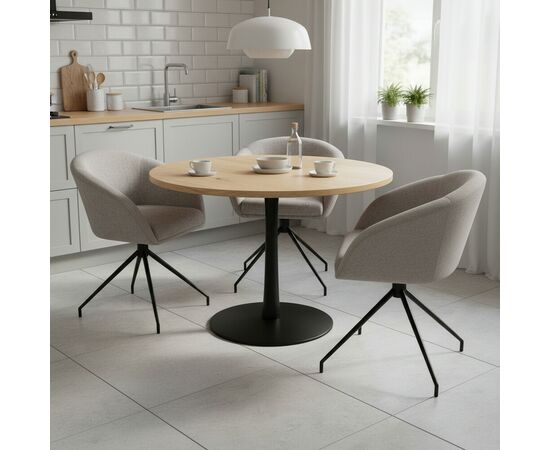 Кресло Less серый шенилл, поворотное, черный металл, изображение 7 | Интернет магазин мебели и декора LifeDekor