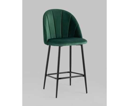 Стул полубарный Логан SN велюр зелёный, изображение 2 | Интернет магазин мебели и декора LifeDekor