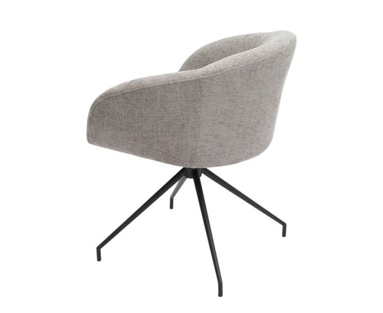 Кресло Less серый шенилл, поворотное, черный металл, изображение 2 | Интернет магазин мебели и декора LifeDekor