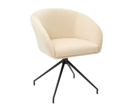 Кресло Less бежевое, поворотное, черный металл | Интернет магазин мебели и декора LifeDekor