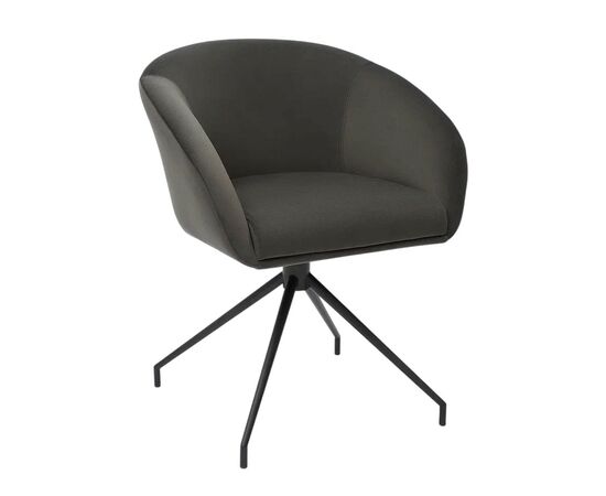 Кресло Less графит, поворотное, черный металл | Интернет магазин мебели и декора LifeDekor