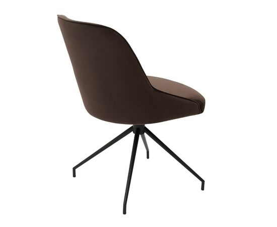 Кресло Etna коричневое, поворотное, черный металл, изображение 3 | Интернет магазин мебели и декора LifeDekor