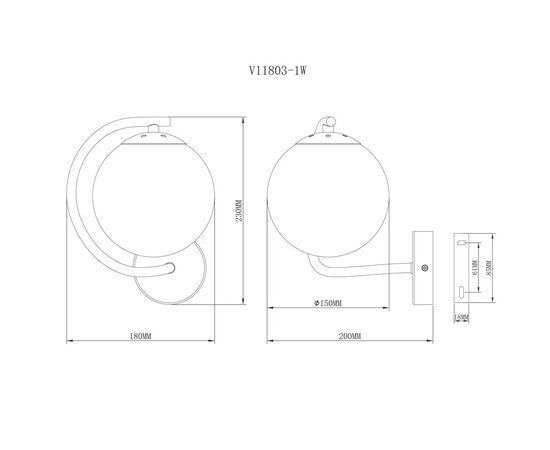 Светильник настенный Moderli V11803-1W Circle, изображение 3 | Интернет магазин мебели и декора LifeDekor