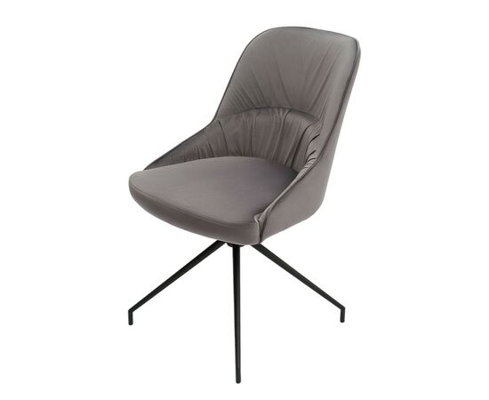 Кресло Etna серое, поворотное, черный металл, изображение 3 | Интернет магазин мебели и декора LifeDekor