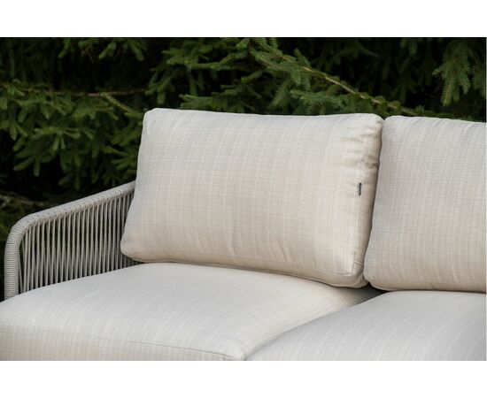 "Альбано" лаунж-зона 5-местная плетеная из роупа (веревки), каркас алюминиевый светло-серый, роуп серый меланж, изображение 9 | Интернет магазин мебели и декора LifeDekor