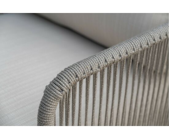 "Альбано" лаунж-зона 5-местная плетеная из роупа (веревки), каркас алюминиевый светло-серый, роуп серый меланж, изображение 12 | Интернет магазин мебели и декора LifeDekor