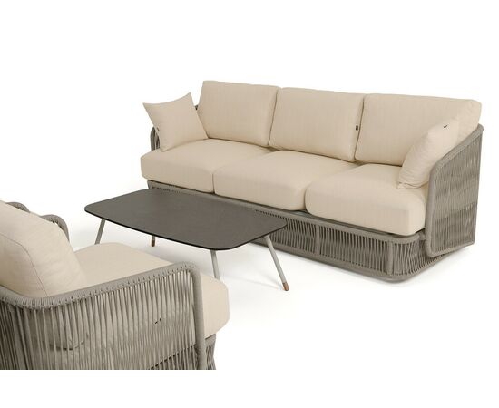 "Альбано" лаунж-зона 5-местная плетеная из роупа (веревки), каркас алюминиевый светло-серый, роуп серый меланж, изображение 21 | Интернет магазин мебели и декора LifeDekor