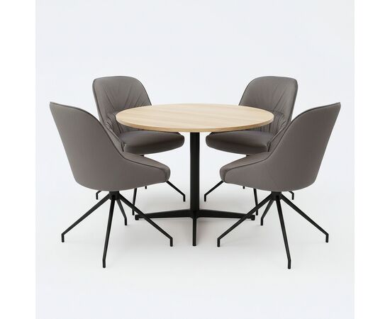 Кресло Etna серое, поворотное, черный металл, изображение 7 | Интернет магазин мебели и декора LifeDekor