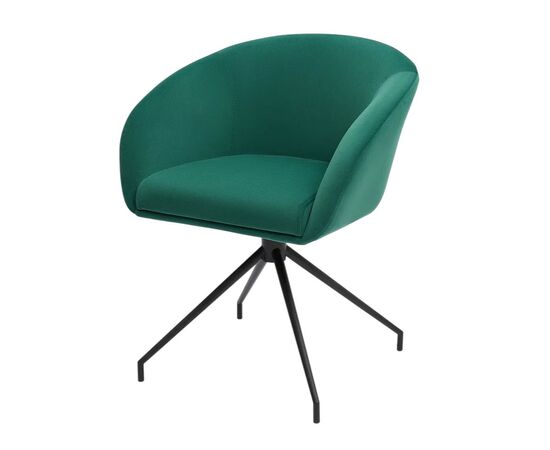 Кресло Less изумрудное, поворотное, черный металл, изображение 2 | Интернет магазин мебели и декора LifeDekor