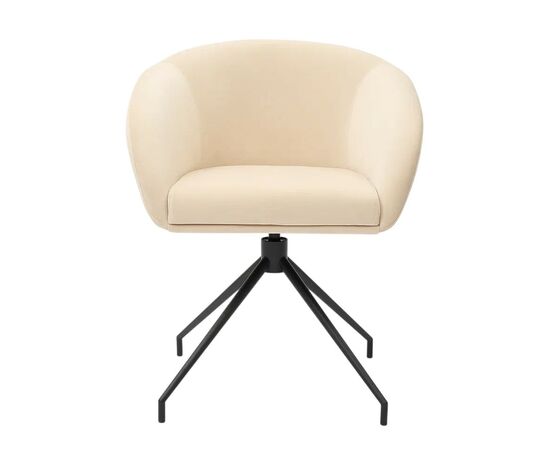 Кресло Less бежевое, поворотное, черный металл, изображение 4 | Интернет магазин мебели и декора LifeDekor
