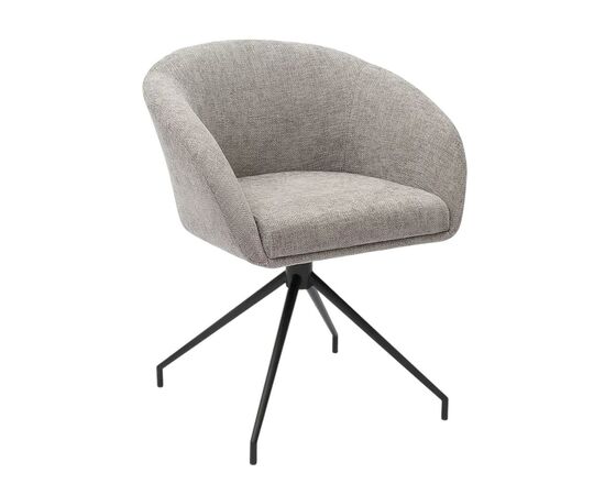 Кресло Less серый шенилл, поворотное, черный металл | Интернет магазин мебели и декора LifeDekor