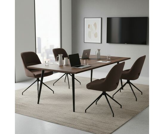 Кресло Etna коричневое, поворотное, черный металл, изображение 5 | Интернет магазин мебели и декора LifeDekor