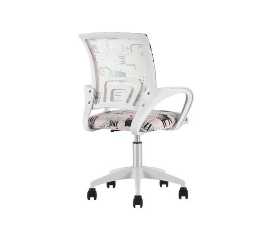 Кресло офисное TopChairs Simple SN Junior принт Pink Cats пластик белый, изображение 4 | Интернет магазин мебели и декора LifeDekor