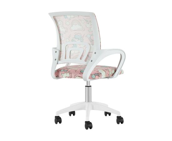 Кресло офисное TopChairs Simple SN Junior принт Unicorns пластик белый, изображение 4 | Интернет магазин мебели и декора LifeDekor