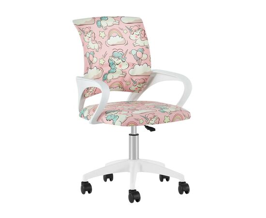 Кресло офисное TopChairs Simple SN Junior принт Unicorns пластик белый | Интернет магазин мебели и декора LifeDekor