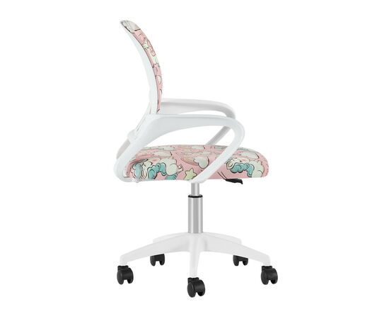 Кресло офисное TopChairs Simple SN Junior принт Unicorns пластик белый, изображение 3 | Интернет магазин мебели и декора LifeDekor