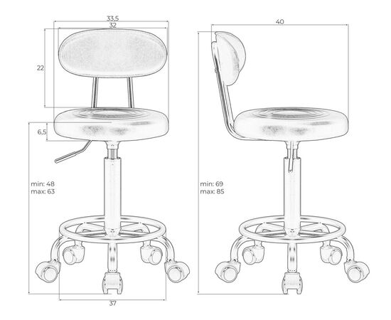 Табурет мастера DOBRIN BILLY BLACK, черный, Вариант: чёрный, изображение 9 | Интернет магазин мебели и декора LifeDekor