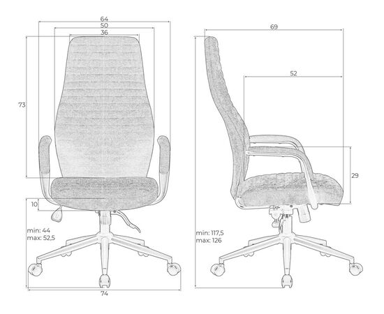 Офисное кресло для руководителей DOBRIN LOKI, антрацит (VRH230-01), Вариант: антрацит (VRH230-01), изображение 10 | Интернет магазин мебели и декора LifeDekor