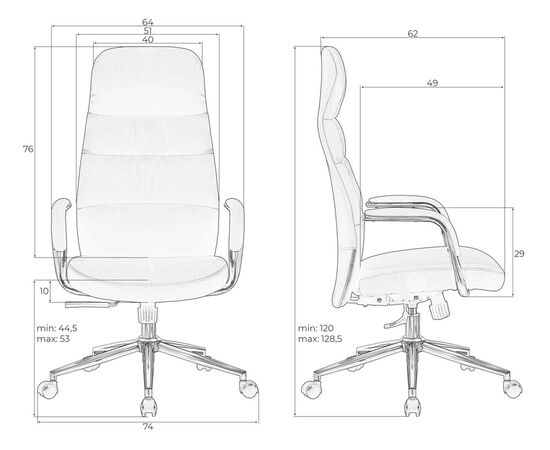 Офисное кресло для руководителей DOBRIN NERO, черный (RXT051-21), Вариант: черный (RXT051-21), изображение 8 | Интернет магазин мебели и декора LifeDekor
