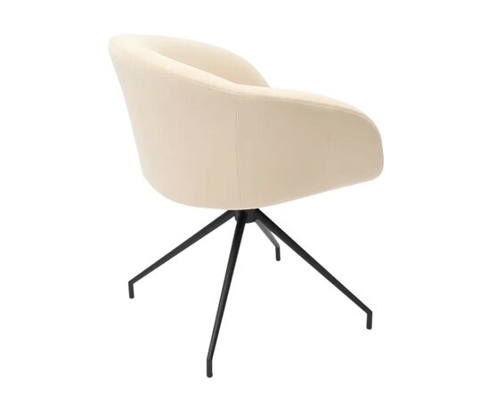 Кресло Less бежевое, поворотное, черный металл, изображение 3 | Интернет магазин мебели и декора LifeDekor