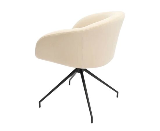 Кресло Less бежевое, поворотное, черный металл, изображение 2 | Интернет магазин мебели и декора LifeDekor