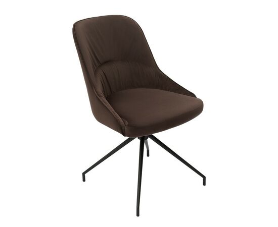 Кресло Etna коричневое, поворотное, черный металл | Интернет магазин мебели и декора LifeDekor