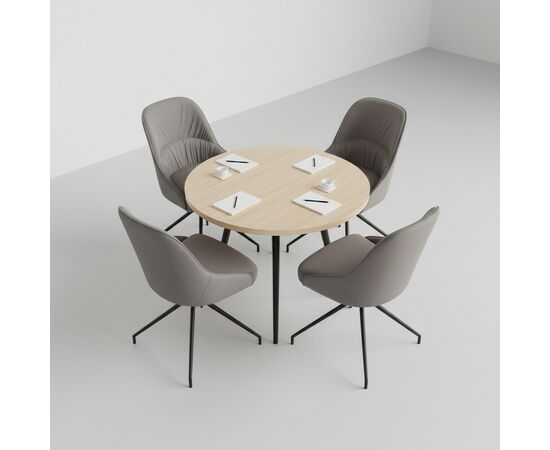 Кресло Etna серое, поворотное, черный металл, изображение 6 | Интернет магазин мебели и декора LifeDekor