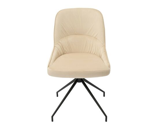 Кресло Etna бежевое, поворотное, черный металл, изображение 2 | Интернет магазин мебели и декора LifeDekor