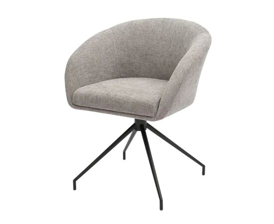 Кресло Less серый шенилл, поворотное, черный металл, изображение 5 | Интернет магазин мебели и декора LifeDekor