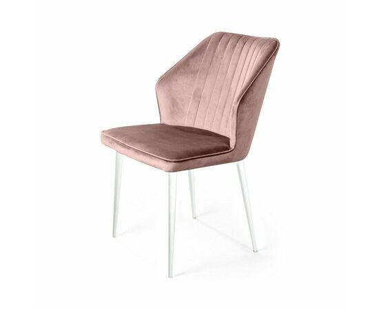 Стул Berg, бархат бежевый 5 / белый конус, изображение 5 | Интернет магазин мебели и декора LifeDekor