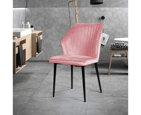 Стул Berg, бархат пудровый 15, изображение 15 | Интернет магазин мебели и декора LifeDekor