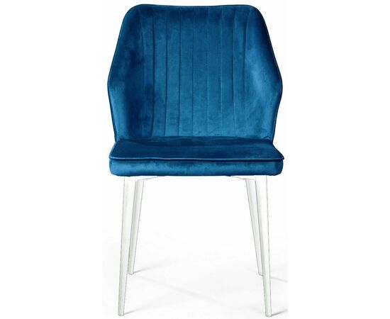 Стул Berg, бархат  синий 29 / белый конус, изображение 2 | Интернет магазин мебели и декора LifeDekor