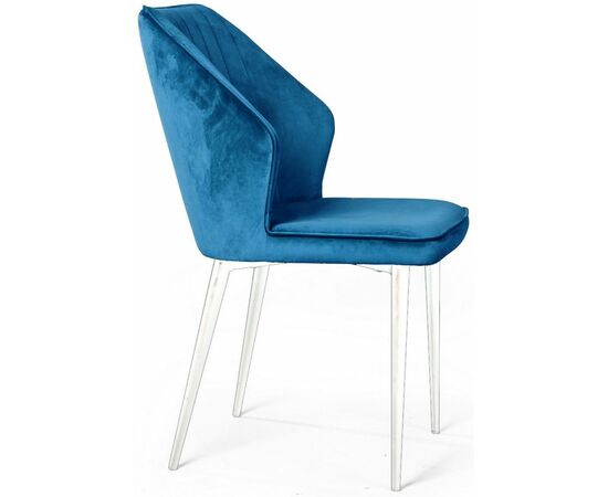Стул Berg, бархат  синий 29 / белый конус, изображение 3 | Интернет магазин мебели и декора LifeDekor