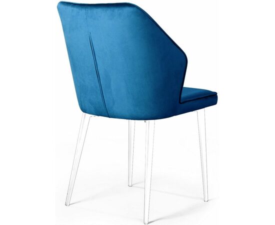 Стул Berg, бархат  синий 29 / белый конус, изображение 4 | Интернет магазин мебели и декора LifeDekor