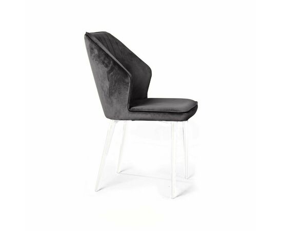 Стул Berg, бархат  светло-серый 26 / белый конус, изображение 3 | Интернет магазин мебели и декора LifeDekor