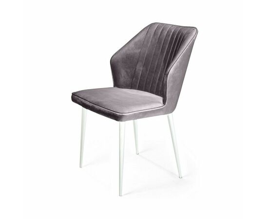 Стул Berg, бархат  светло-серый 26 / белый конус, изображение 5 | Интернет магазин мебели и декора LifeDekor