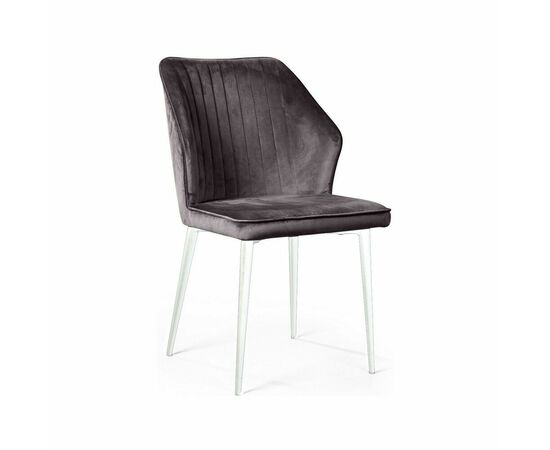 Стул Berg, бархат  светло-серый 26 / белый конус | Интернет магазин мебели и декора LifeDekor