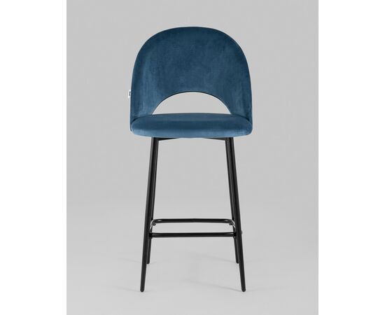 Стул полубарный Меган SN велюр пыльно-синий, изображение 3 | Интернет магазин мебели и декора LifeDekor
