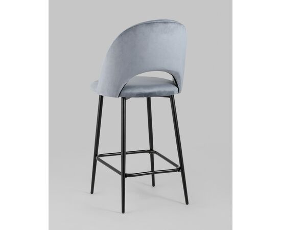 Стул полубарный Меган SN велюр серый, изображение 6 | Интернет магазин мебели и декора LifeDekor