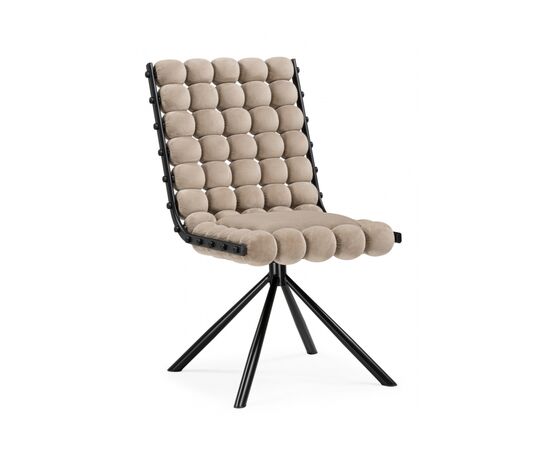 Стул на металлокаркасе Ball 1 бежевый / черный | Интернет магазин мебели и декора LifeDekor
