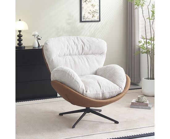 Кресло BLISS оранж/серый, экокожа, шенилл, изображение 2 | Интернет магазин мебели и декора LifeDekor