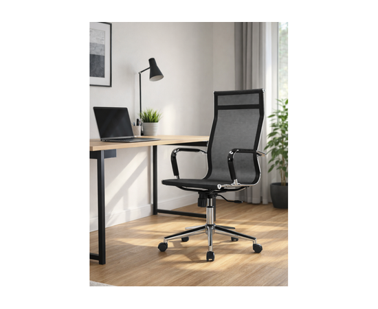Офисное кресло Reus сетка черный / хром, изображение 2 | Интернет магазин мебели и декора LifeDekor