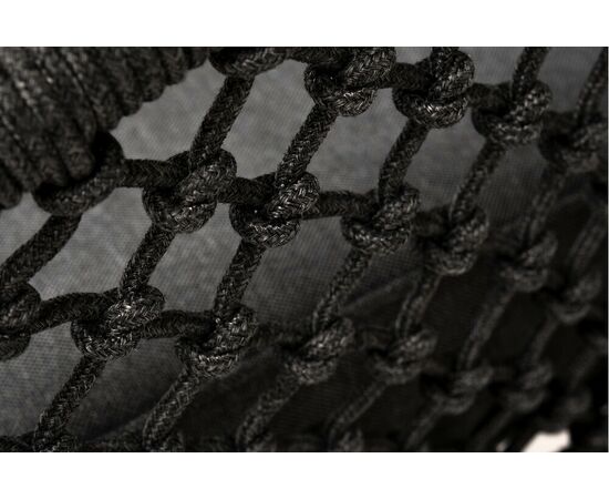 "Канны" кресло плетеное из роупа (узелки), основание дуб, роуп темно-серый круглый, ткань темно-серая 027, изображение 8 | Интернет магазин мебели и декора LifeDekor