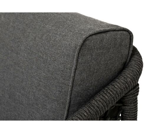 "Канны" кресло плетеное из роупа (узелки), основание дуб, роуп темно-серый круглый, ткань темно-серая 027, изображение 9 | Интернет магазин мебели и декора LifeDekor