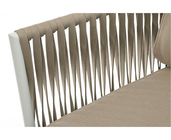 "Касабланка" кресло плетеное из роупа, основание дуб, каркас алюминий светло-серый (RAL7035) муар, роуп серо-коричневый 23мм, ткань бежевая 15052, изображение 7 | Интернет магазин мебели и декора LifeDekor