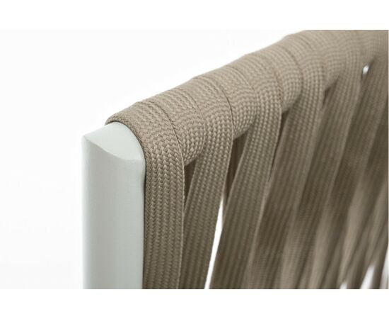 "Касабланка" кресло плетеное из роупа, основание дуб, каркас алюминий светло-серый (RAL7035) муар, роуп серо-коричневый 23мм, ткань бежевая 15052, изображение 8 | Интернет магазин мебели и декора LifeDekor