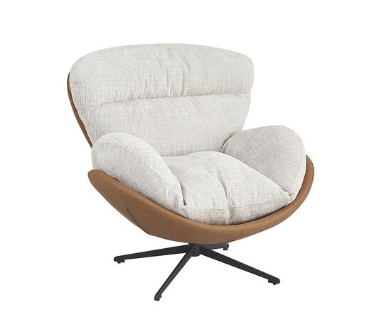 Кресло BLISS оранж/серый, экокожа, шенилл | Интернет магазин мебели и декора LifeDekor